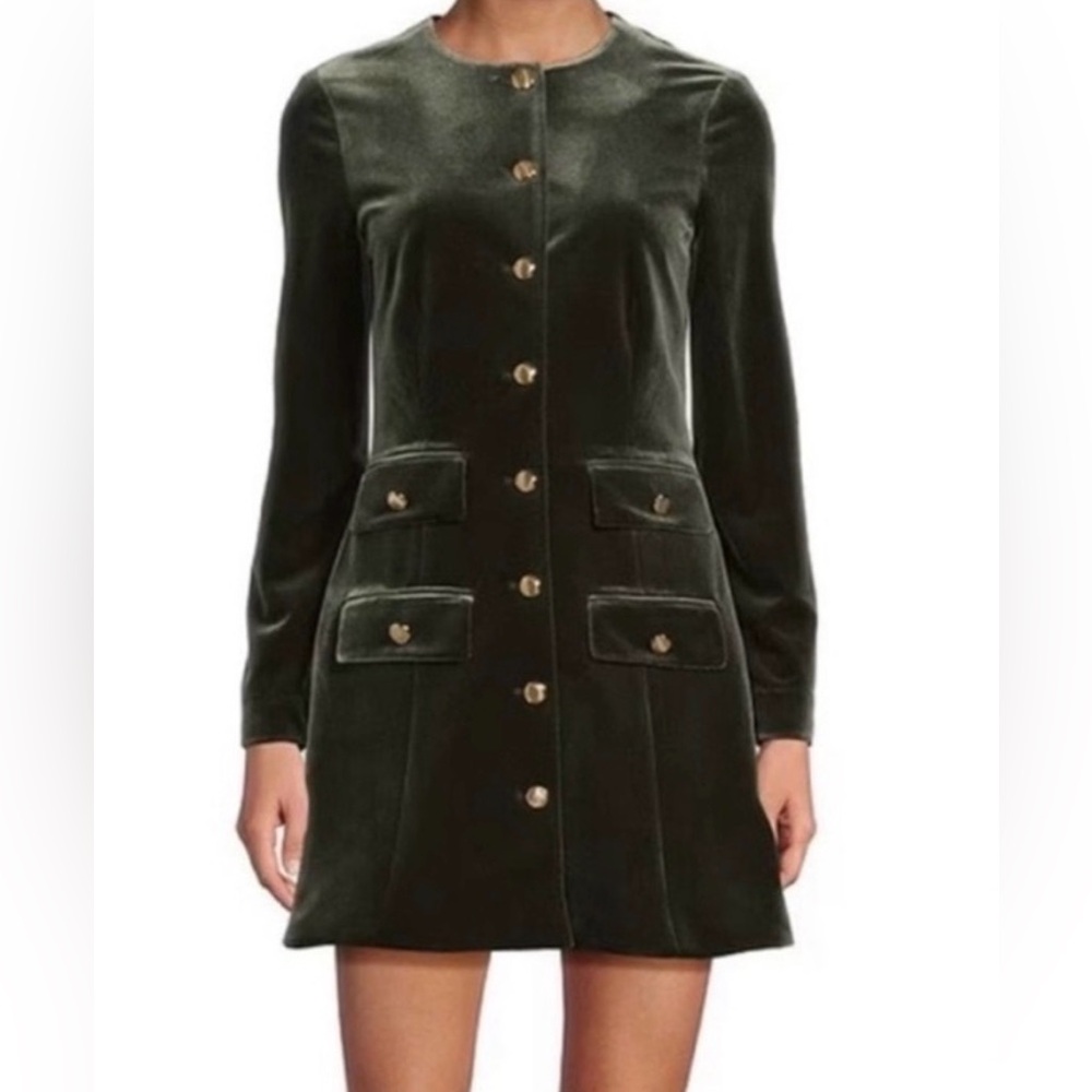 Gianni Bini x Lilly Sisto Olive Green Velvet Dress